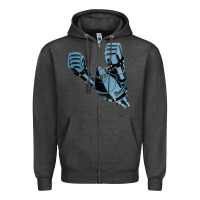 Charcoal Heather gigantor tetsujin Zipper Hoodie - linhVisuals