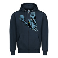 Navy gigantor tetsujin Zipper Hoodie - linhVisuals