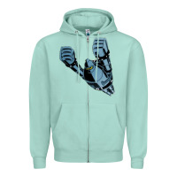 Seafoam gigantor tetsujin Zipper Hoodie - linhVisuals
