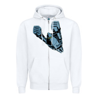 White gigantor tetsujin Zipper Hoodie - linhVisuals