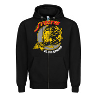 Black AC 130 Gunship New Spectre Zipper Hoodie - linhVisuals