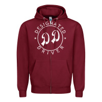Burgundy designated driver funny gift tee Zipper Hoodie - linhVisuals