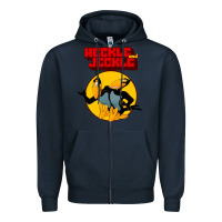 Navy heckle and jeckle Zipper Hoodie - linhVisuals