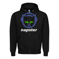 Black napster Zipper Hoodie - linhVisuals