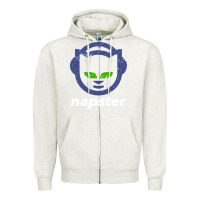 Oatmeal Heather napster Zipper Hoodie - linhVisuals