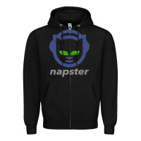 Black napster Zipper Hoodie - linhVisuals