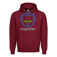 Burgundy napster Zipper Hoodie - linhVisuals