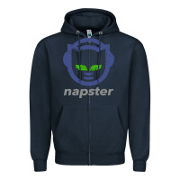 Navy napster Zipper Hoodie - linhVisuals