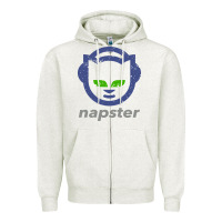 Oatmeal Heather napster Zipper Hoodie - linhVisuals