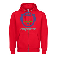 Red napster Zipper Hoodie - linhVisuals