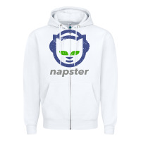 White napster Zipper Hoodie - linhVisuals