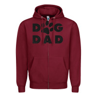 Burgundy dog dad classic design paw gift t shirt Zipper Hoodie - linhVisuals