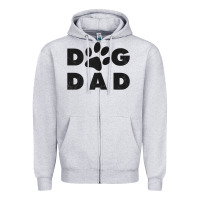 Heather Grey dog dad classic design paw gift t shirt Zipper Hoodie - linhVisuals