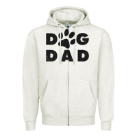 Oatmeal Heather dog dad classic design paw gift t shirt Zipper Hoodie - linhVisuals