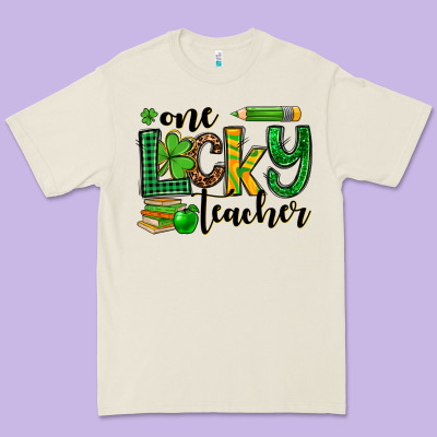 St. Patrick's One Lucky Teacher Premium Tee Designed By Oliviacreatesart