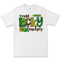 White St. Patrick's One lucky Teacher Premium Tee - OliviaCreatesArt