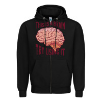 Black Brain Zipper Hoodie - linhVisuals