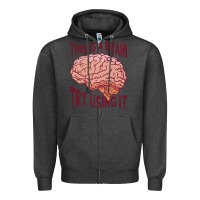 Charcoal Heather Brain Zipper Hoodie - linhVisuals