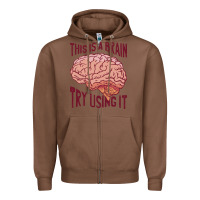 Chestnut Brain Zipper Hoodie - linhVisuals