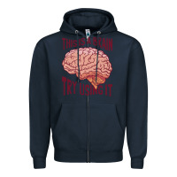 Navy Brain Zipper Hoodie - linhVisuals