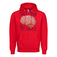 Red Brain Zipper Hoodie - linhVisuals