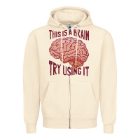 Sandshell Brain Zipper Hoodie - linhVisuals