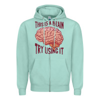 Seafoam Brain Zipper Hoodie - linhVisuals