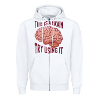 White Brain Zipper Hoodie - linhVisuals