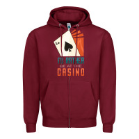 Burgundy Casino Zipper Hoodie - linhVisuals
