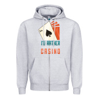 Heather Grey Casino Zipper Hoodie - linhVisuals