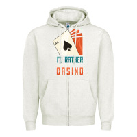 Oatmeal Heather Casino Zipper Hoodie - linhVisuals