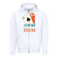 White Casino Zipper Hoodie - linhVisuals