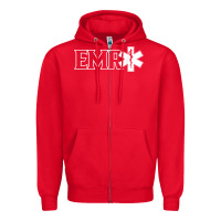 Red emr ambulance ems emt emergency medical responder t shirt Zipper Hoodie - linhVisuals