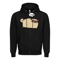 Black no pug Zipper Hoodie - linhVisuals