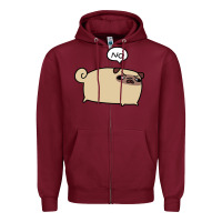 Burgundy no pug Zipper Hoodie - linhVisuals