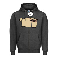 Charcoal Heather no pug Zipper Hoodie - linhVisuals