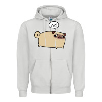 Dove Grey no pug Zipper Hoodie - linhVisuals
