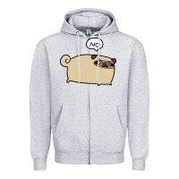Heather Grey no pug Zipper Hoodie - linhVisuals