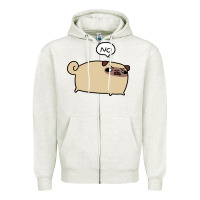 Oatmeal Heather no pug Zipper Hoodie - linhVisuals