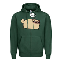 Sports Green no pug Zipper Hoodie - linhVisuals