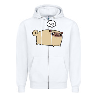 White no pug Zipper Hoodie - linhVisuals