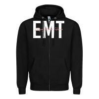 Black emt emergency medical technician ems first responder medic sweatshirt Zipper Hoodie - linhVisuals