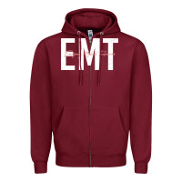 Burgundy emt emergency medical technician ems first responder medic sweatshirt Zipper Hoodie - linhVisuals