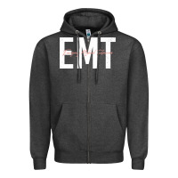Charcoal Heather emt emergency medical technician ems first responder medic sweatshirt Zipper Hoodie - linhVisuals