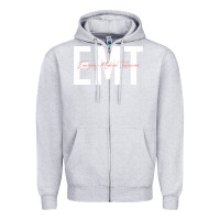 Heather Grey emt emergency medical technician ems first responder medic sweatshirt Zipper Hoodie - linhVisuals