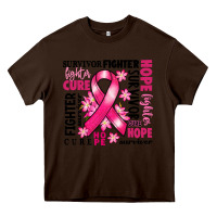 Chocolate Brown survivor breast cancer ribbon Heavy Core Tee - RanaPortraitStore
