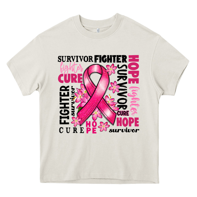 Survivor Breast Cancer Ribbon Heavy Core Tee by RanaPortraitStore | Teevron