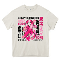 Cream survivor breast cancer ribbon Heavy Core Tee - RanaPortraitStore