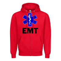Red emt ems paramedic star of life caduceus t shirt Zipper Hoodie - linhVisuals