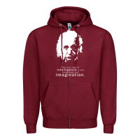 Burgundy albert einstein quote1 Zipper Hoodie - linhVisuals